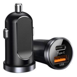 Compacte auto snellader - Autolader met USB-C + USB-A poort - 30 Watt Quick Charge