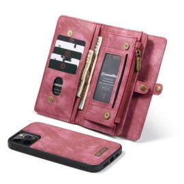 Apple iPhone 12 Portemonnee Hoesje met uitneembare Back Cover - Caseme - Rood