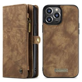 Apple iPhone 13 Pro Portemonnee Hoesje met uitneembare Back Cover - Caseme - Bruin