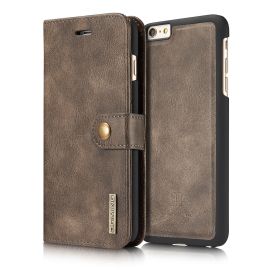 iPhone 6 en 6S Plus Leren Portemonnee Hoesje - Bruine 2-in-1 Cover - DG.Ming