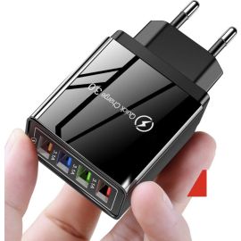 Snellader / Quick Charger 3.0 - 4 usb-poorten - Zwart 
