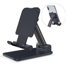 Telefoon- en tabletstandaard voor desktop - zwart