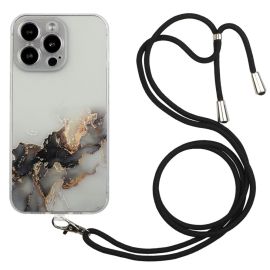 iPhone 15 Plus Backcover Hoesje Marble / Marmer - Met afneembaar koord