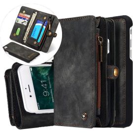 iPhone SE (2020) / 8 / 7 Hoesje Zwart · Luxury Wallet Case · Portemonnee hoes by CaseMe
