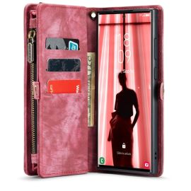 Samsung Galaxy S23 Ultra Portemonnee Hoesje met uitneembare Back Cover - Caseme - Rood