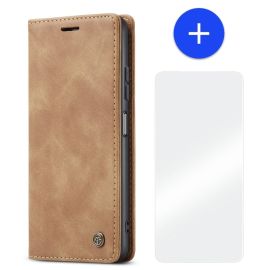 Xiaomi Redmi Note 12 Pro Slank Bookcase Hoesje Camel Kunstleer - Caseme (013 Serie)