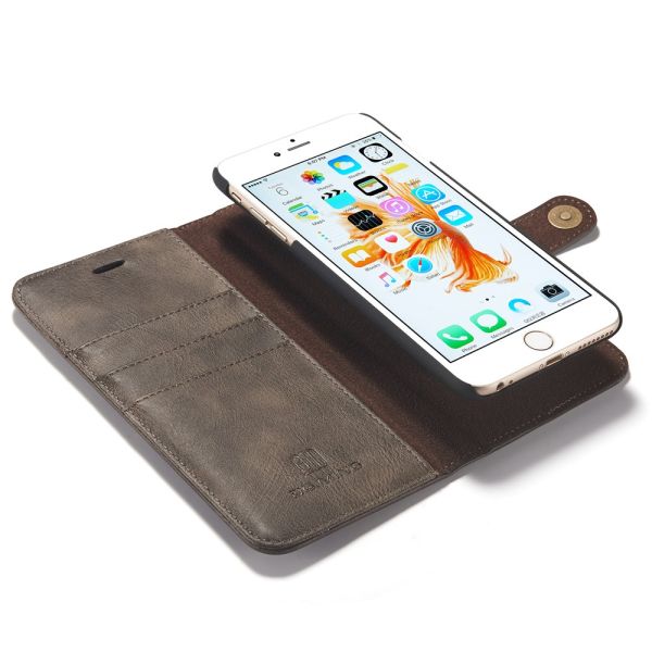 Biscuit krant roterend iPhone 6 en 6S Plus Leren Hoesje - Back Cover en Wallet in 1