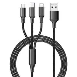 3-in-1 oplaadkabel - 3.1A fast charging - Lightning / USB-C / Micro-USB