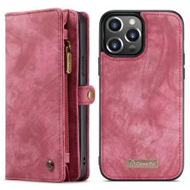 Apple iPhone 13 Pro Portemonnee Hoesje met uitneembare Back Cover - Caseme - Rood