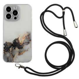 iPhone 15 Backcover Hoesje Marble / Marmer - Met afneembaar koord