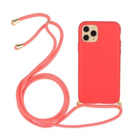 iPhone 13 Pro Max Hoesje met Koord - Roze Plasticvrij - Cacious (Eco strap serie)