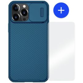 iPhone 13 Mini Hoesje Blauw met Camera bescherming - Nillkin (CamShield Serie)