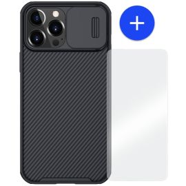 iPhone 13 Mini Hoesje Zwart met Camera bescherming - Nillkin (CamShield Serie)