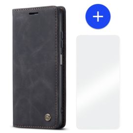 Xiaomi Redmi Note 12 Pro Slank Bookcase Hoesje Zwart Kunstleer - Caseme (013 Serie)
